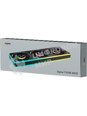 Вентилятор для корпуса Ocypus Sigma F36 BK ARGB, 3x120x120x25mm, 4-PIN PWM, 500-2200 RPM, 36 DBA MAX, FLUID DYNAMIC BEARING