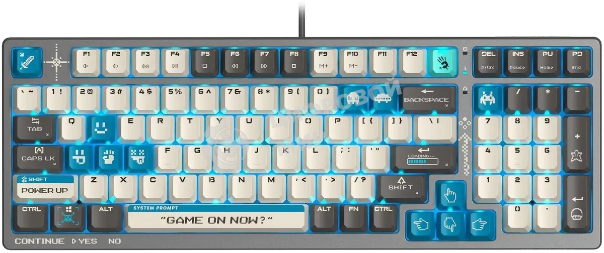 Клавиатура проводная A4Tech Bloody S98 Pixels Blue USB серый/бежевый