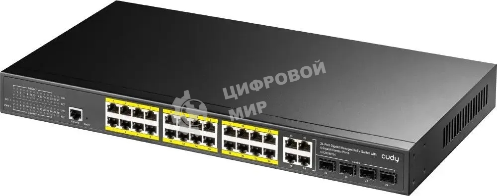 Коммутатор Cudy GS2028PS4-300W (L2) 28x1 Гбит/с 4SFP 24PoE+ 300W управляемый