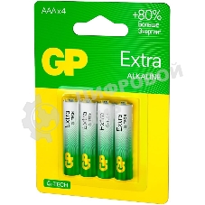 Батарея GP Extra Alkaline 24AXA21-2CRSBC4 AAA (4шт) блистер
