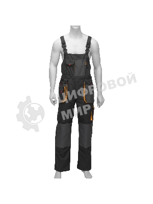 Полукомбинезон профессиональный рабочий Denzel 65% полиэстер 35% хлопок, XL