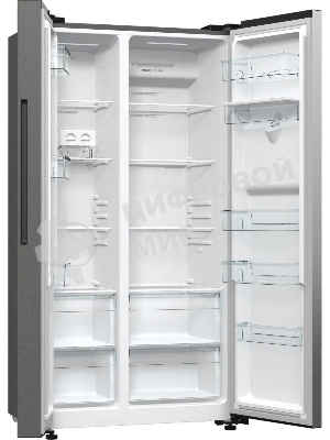 Холодильник Gorenje NRR9185EAXLWD серебристый двухкамерный 353/191л морозилка снизу, No Frost, Side by Side