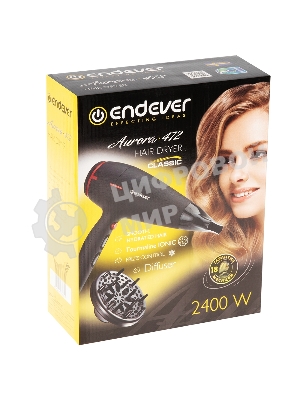 Фен Endever Aurora-472 черный, 2400 Вт, ионизация