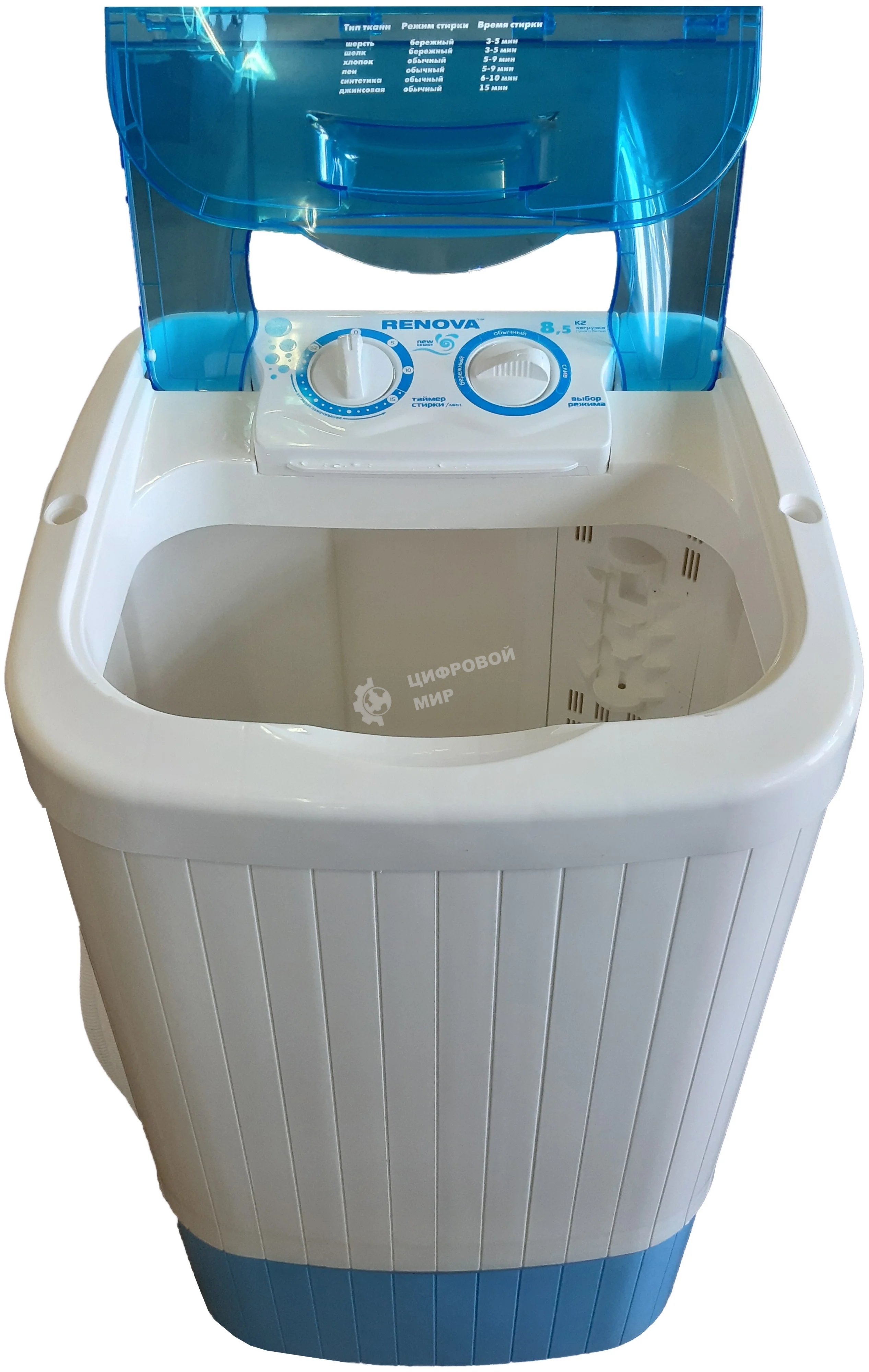 Стиральная машина Renova WS-85PE (R) белый, загрузка вертикальная 8,5 кг, отжима нет, класс: А