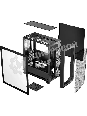 Компьютерный корпус PCCooler C3D510 BK ARGb, Tempered Glass Full Tower, Black, TG, 0.7 SPCC, 3x120мм ARGb E-ATX, ATX, mATX, mITX 170/390/410мм 2x2.5