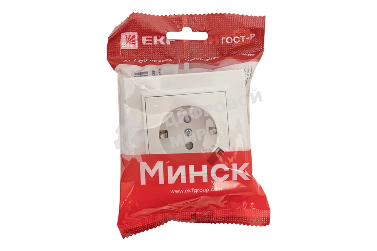 Розетка EKF Минск ERR16-028-100-USB 1-местная СП с/з с защитными шторками 16А белая с USB 1А