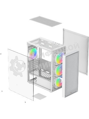 Корпус Ocypus Gamma C50 WH ARGB, Mini-Tower, белый, 4 x 120 мм