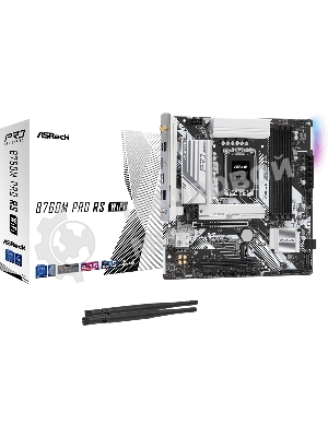 Материнская плата ASRock B760M Pro RS WiFi, LGA 1700, Intel B760, 4xDDR5, 4xSATA, 3xM.2, 1xPCIe 5.0 x16, 1xPCIe 3.0 x16, 1xHDMI, 1xDP, 1x2.5Gb LAN, Wi-Fi 6E, Bluetooth 5.3, 1xUSB-C 5Gbps, 3xUSB-A 5Gbps, 2xUSB-A 2.0, 3x3.5 мм, 7.1, mATX
