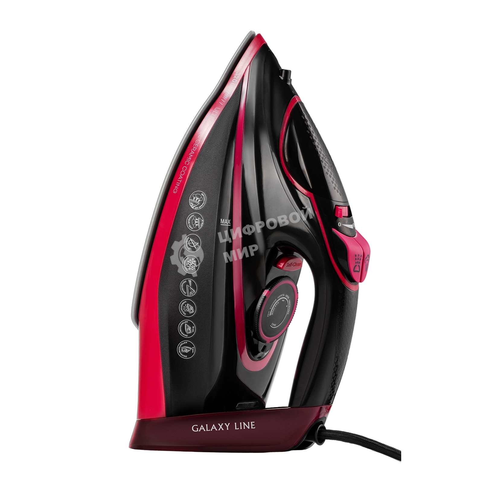 Утюг паровой Galaxy GL 6133 черный с розовым