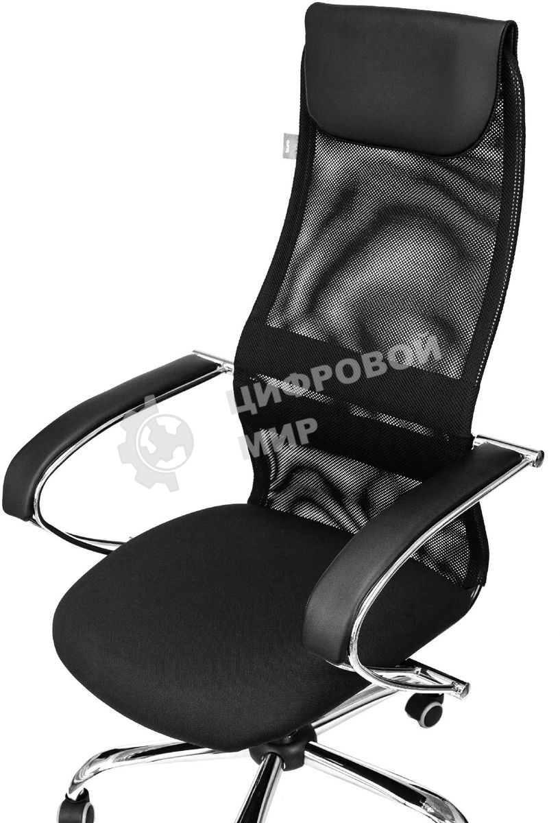 Кресло руководителя Бюрократ CH-607SL TW-01 Neo Black черный, сетка/ткань с подголов. на колес. металл хром