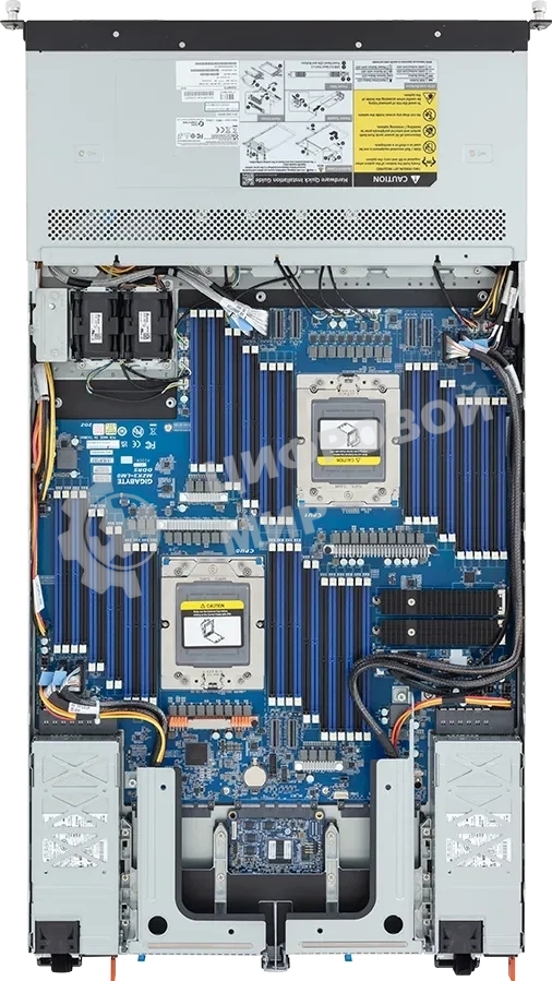 Серверная платформа Gigabyte R183-ZK0 REV3.0; 1U, 2 x Socket SP5 (LGA 6096) 500W, 48 x DDR5 5200/4400х, 4 x 2.5