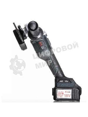 Угловая шлифовальная машина бесщеточная (болгарка) аккумуляторная KLPRO KLAT18BS-50 с регулеровкой оборотов (18В, Li-ion-2шт, 5.0Ач, 115мм, М14, 500-10000 об/мин З/У,в кейсе)