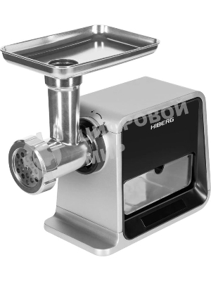 Мясорубка электрическая Hiberg MG 880 B черно-серый, 2000 Вт, 2.0 кг/мин, реверс, защита от перегрузки, насадки - 5