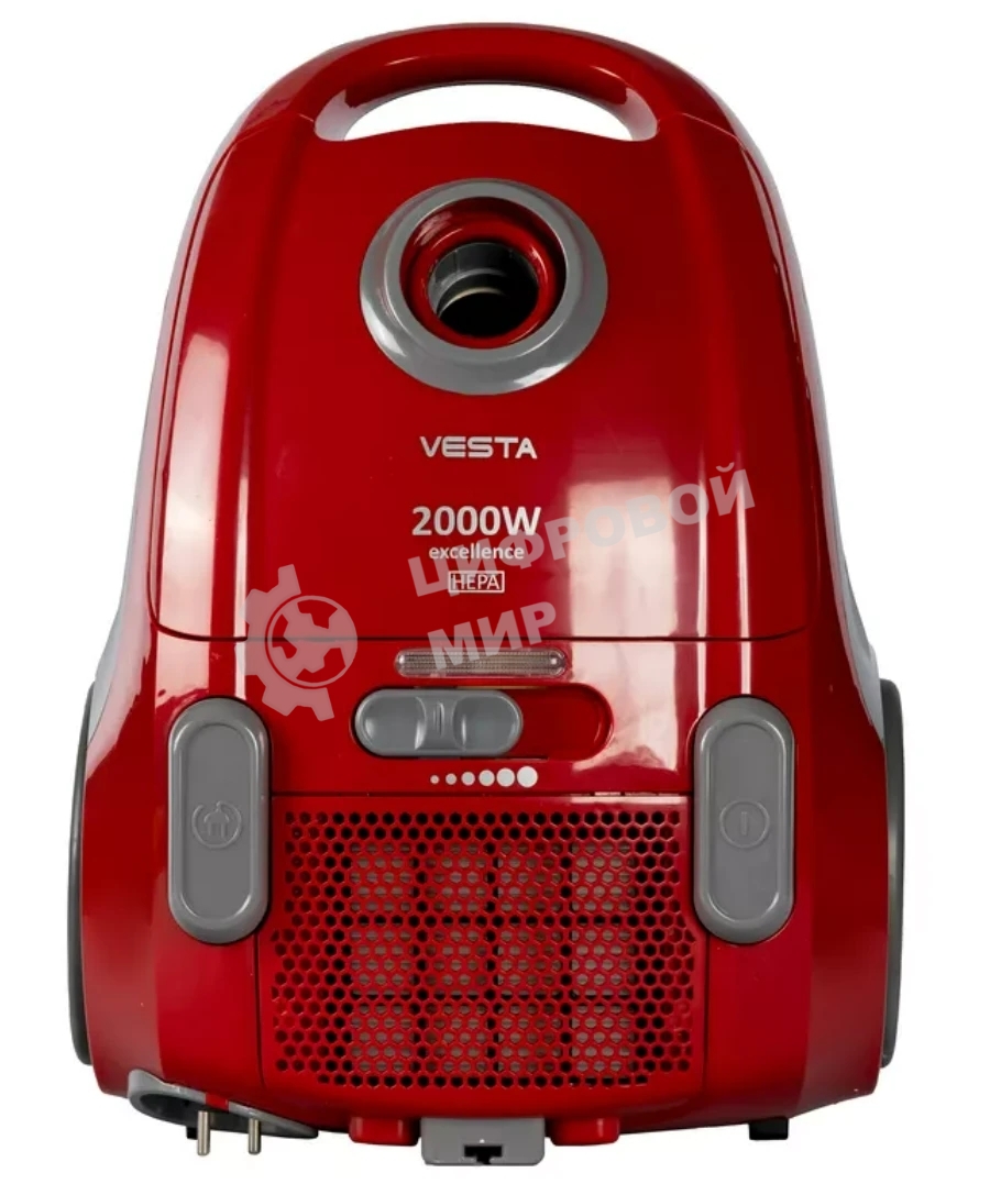 Пылесос VESTA V9B2000 красный, 450/2000 Вт, уборка сухая, пылесборник мешок 3.2 л