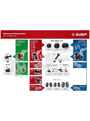 Мотоблок ЗУБР МТШ-500 бензиновый с ВОМ, 212 см3
