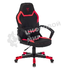 Кресло Zombie 10 черный/красный, экокожа, 120 кг, механизм качания