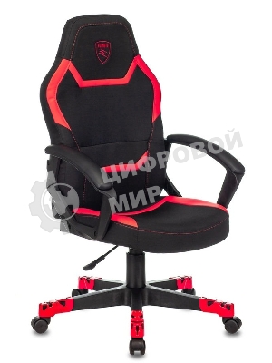 Кресло Zombie 10 черный/красный, экокожа, 120 кг, механизм качания