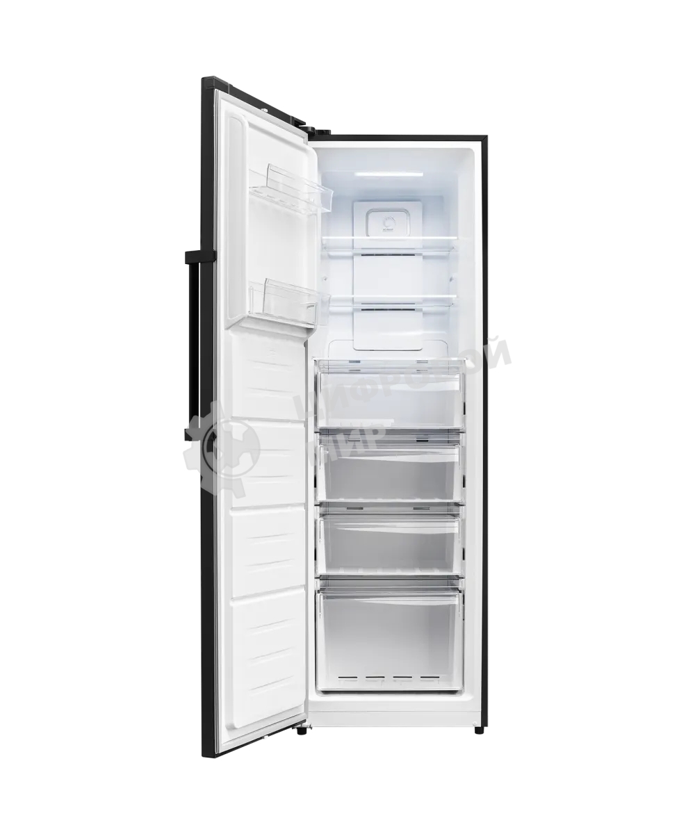 Морозильная камера Kuppersberg NFS 189 DX, High-Tech, отдельностоящая, ВхШхГ 185х60х65 см, объем 304 л, электронное управление, No Frost, LED дисплей, LED освещение, супер заморозка, инверторный компрессор, энергоэффективность А+, уровень шума 43 дБ, цвет