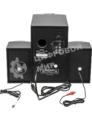 Колонки SVEN AC MS -304, черный Акустическая система, беспроводная передача сигнала по Bluetooth, суммарная мощность (RMS), Вт - 40, выходная мощность (RMS), Вт - сабвуфер: 20, сателлиты: 20 (2 х10), частотный диапазон, Гц - сабвуфер: 40 – 150, сателлиты: 150 – 20 000, размеры динамиков, мм - сабвуфер: O 128, воспроизведение с USB flash и SD card памяти, встроенное FM-радио, LED-дисплей, пульт ДУ, материал корпуса сабвуфера и сателлитов – дерево (MDF).
