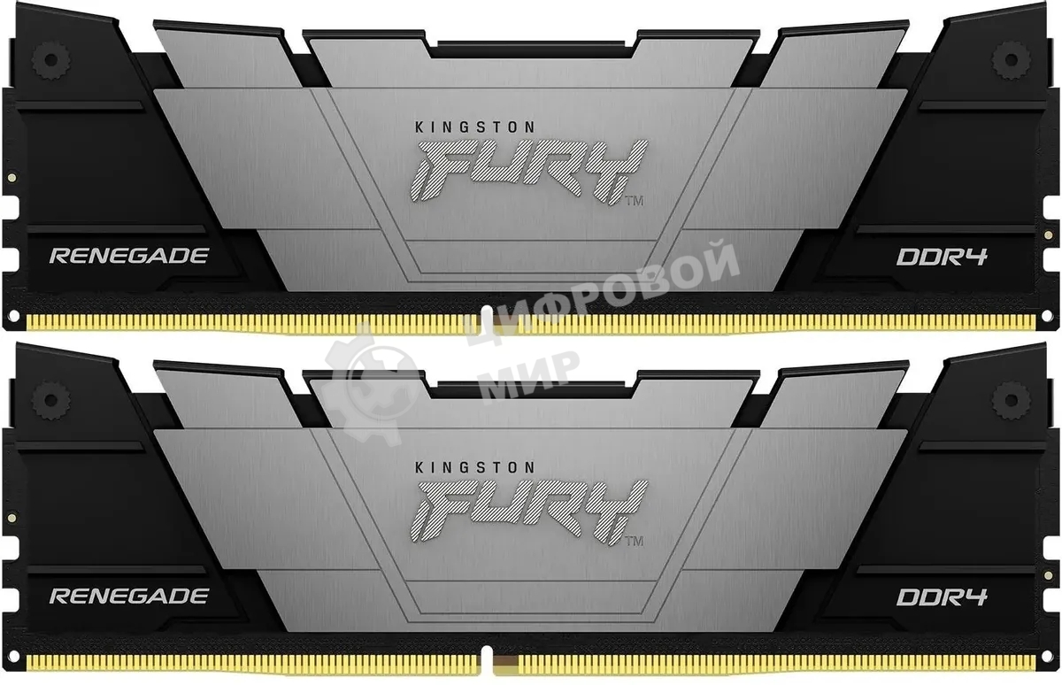 Оперативная память Kingston Fury Renegade, DDR4, 16GB (2x8GB), 4800MHz, CL19, DIMM, с радиатором, черный