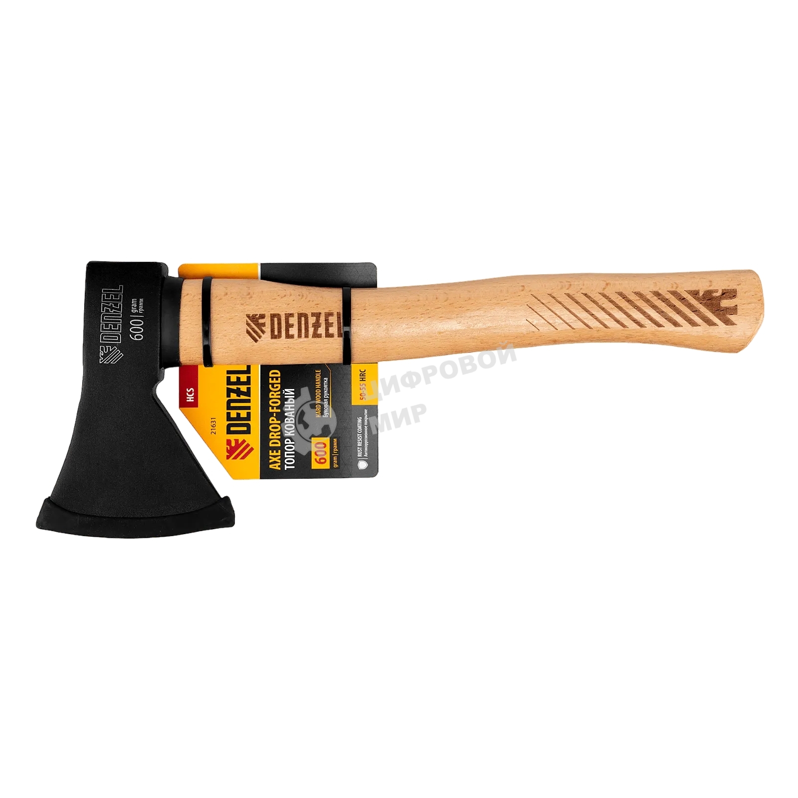 Топор Denzel 600 г, кованый, буковое топорище