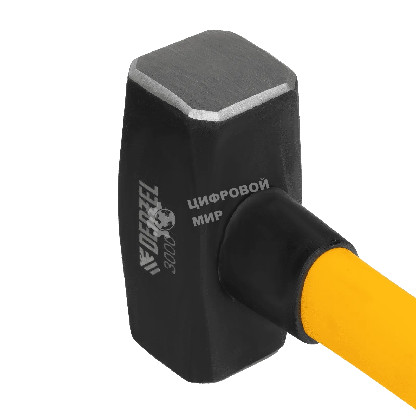 Кувалда Denzel 3000 г, кованая, фибергласовая рукоятка c TPR покрытием, 880 мм