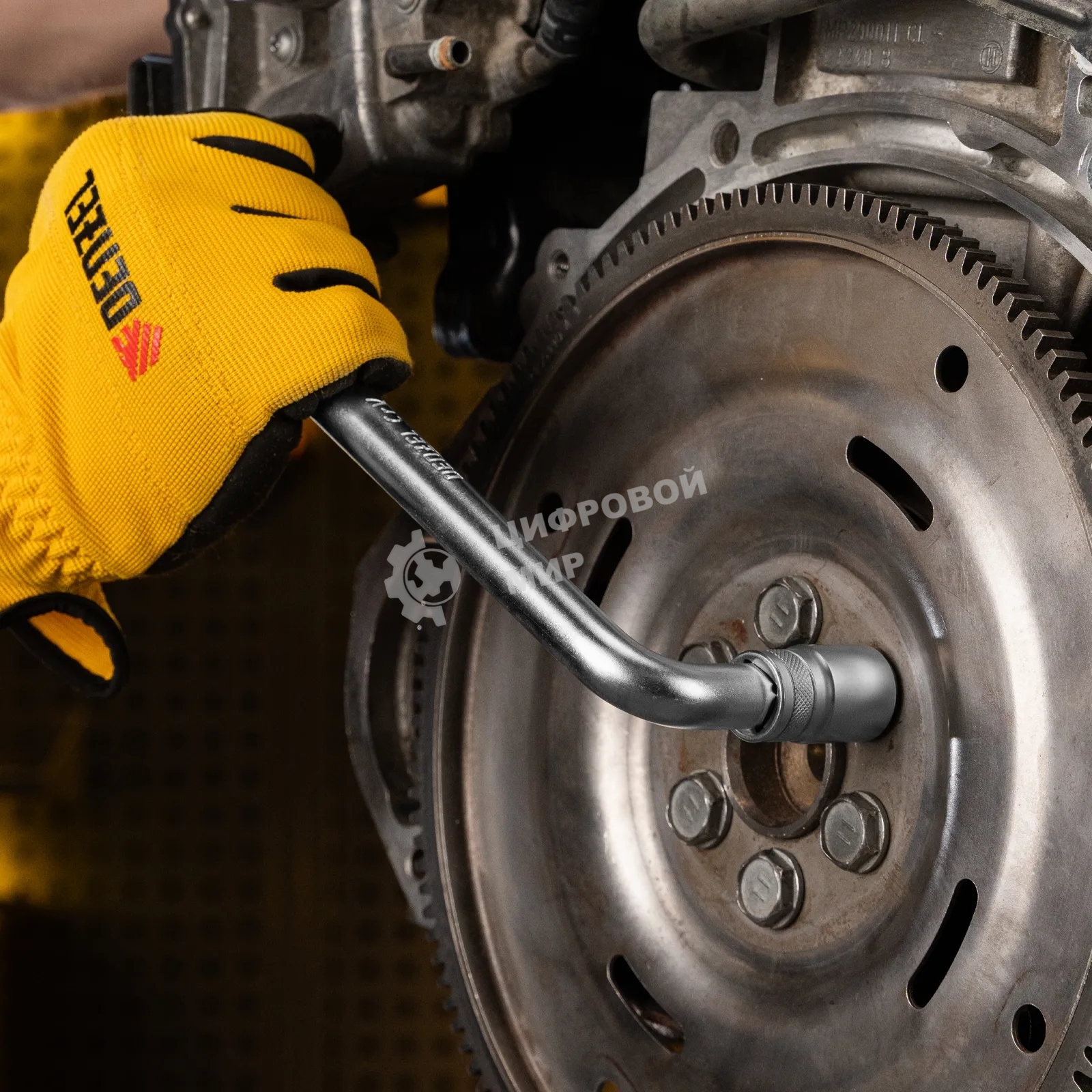 Вороток Г-образный Denzel 250x50 мм, квадрат 1/2