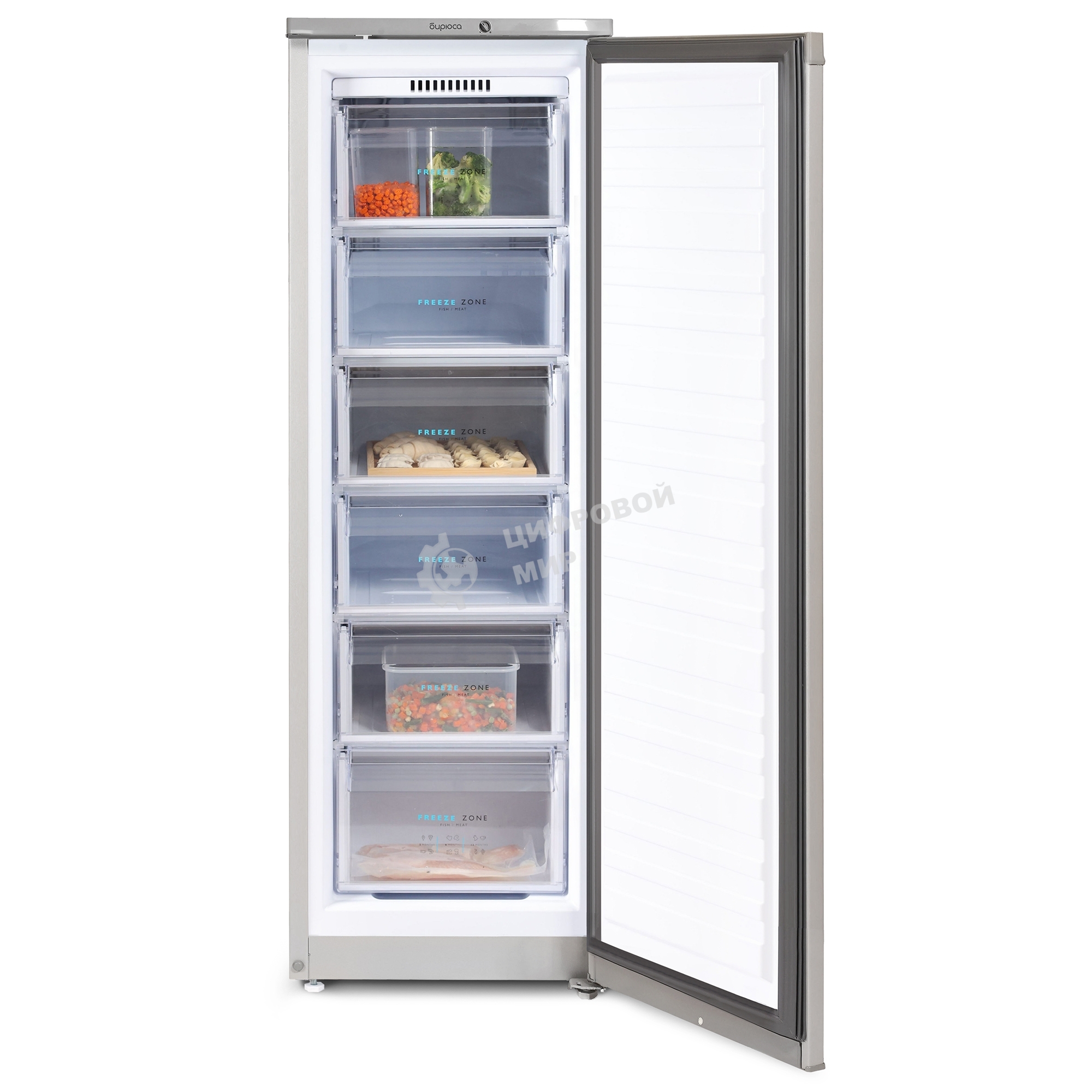Морозильная камера Бирюса M416 металлик, 175л, 6 ящиков