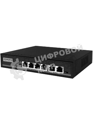 Коммутатор Osnovo SW-20600/A(80W), 6×100 Мбит/с (4×PoE), неуправляемый