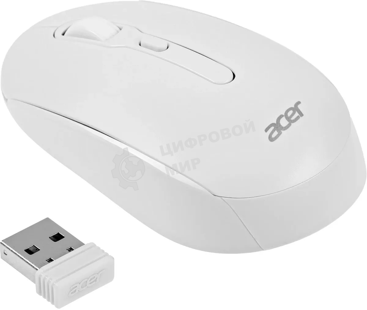 Мышь беспроводная Acer OMR308 белый, 1600 dpi, радиоканал, Bluetooth, USB, кнопки - 4