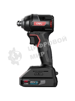 Винтоверт ударный аккумуляторный Deli DE-QZ20-1D2 (2АКБ*2А·ч + ЗУ, 20V, 200Нм, 0-3600об/мин, 0-3600уд/мин, сумка)