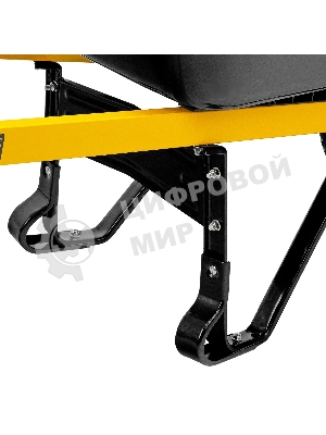 Тачка строительная Denzel усиленная, объем 140 л, 230 кг, колесо 15х6.00-6