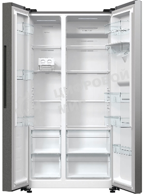 Холодильник Gorenje NRR9185EAXLWD серебристый двухкамерный 353/191л морозилка снизу, No Frost, Side by Side