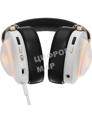 Гарнитура ASUS ROG Delta II KJP белый, беспроводная + проводная, Bluetooth, подсветка, совместимость с PS5, Xbox