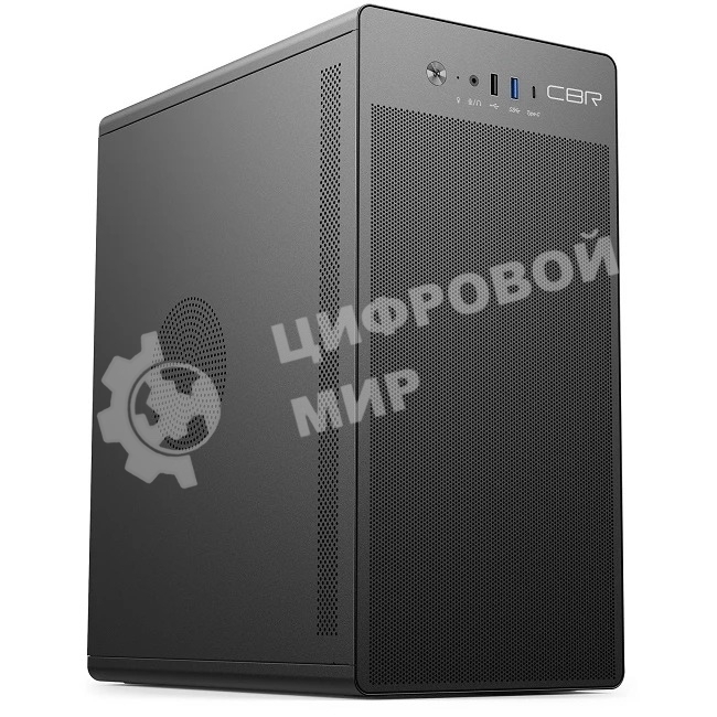 Компьютерный корпус CBR PCC-MATX-V285-WPSU черный mATX, Minitower V285, без БП, 1хUSB 3.0 Type-C, 1хUSB 3.0, 1хUSB 2.0, HD Audio+Mic, кабель питания 1.2м