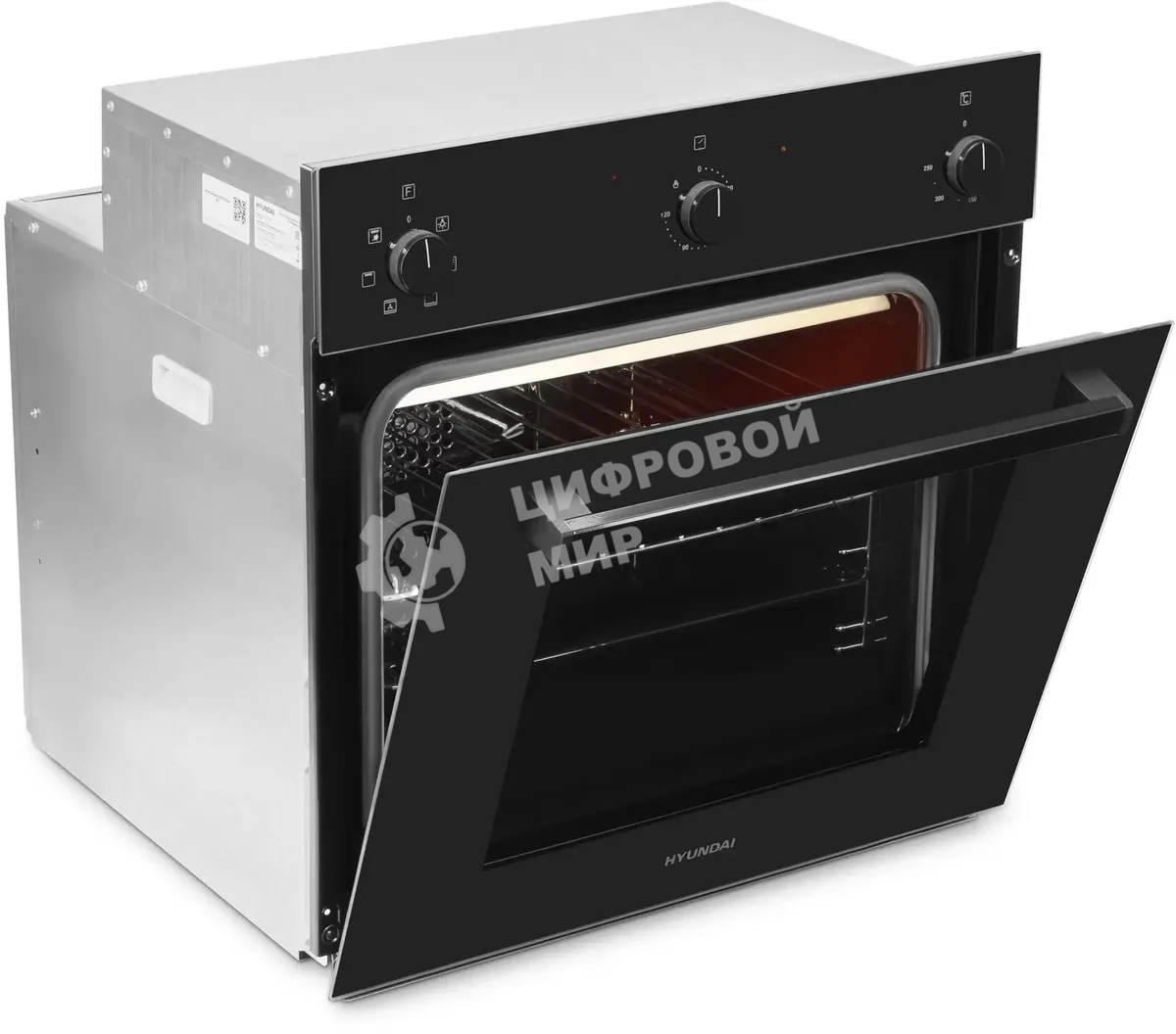Духовой шкаф электрический Hyundai 6006.03 BG черное стекло