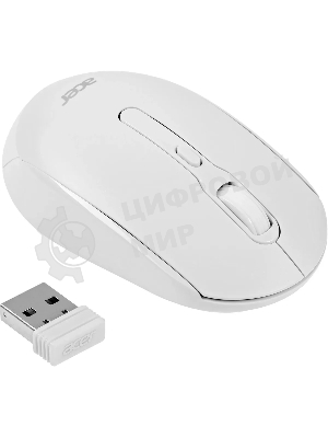 Мышь беспроводная Acer OMR308 белый, 1600 dpi, радиоканал, Bluetooth, USB, кнопки - 4