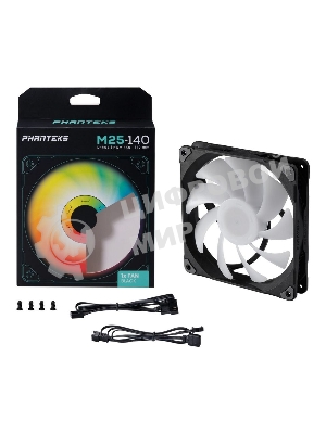 Вентилятор PHANTEKS M25 DRGB Black 140x140x25мм (PWM, 60шт./кор, 500-1800 об/мин, 36.57dBa)