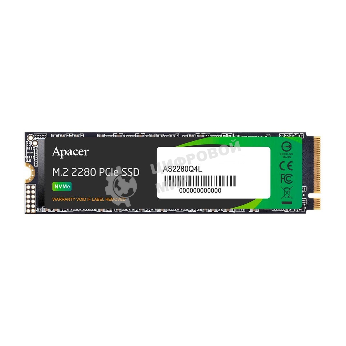 Накопитель SSD Apacer 1Tb, M.2 2280, NVMe PCIe 4.0 x4, R/W 3600/3000 Мбайт/сек