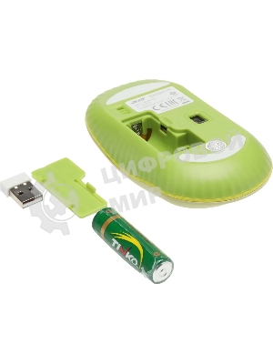 Мышь беспроводная Acer OMR205 зеленый/желтый, 1200 dpi, радиоканал, USB, кнопки - 3