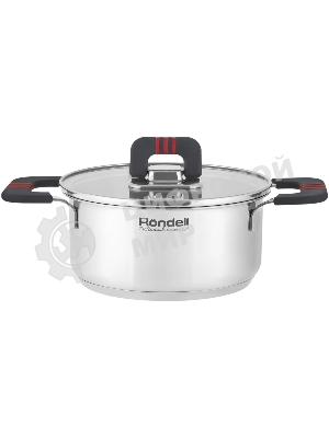 Кастрюля Rondell Stripes RDS-1636, 1.2л, 16см, с крышкой, стальной