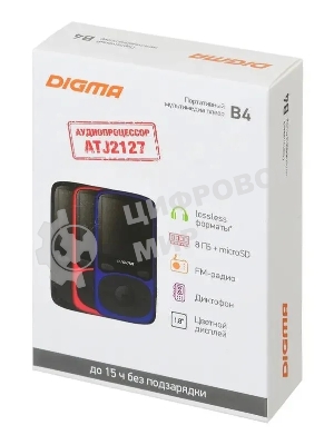 Плеер Hi-Fi Flash Digma B4 8Gb черный/1.8