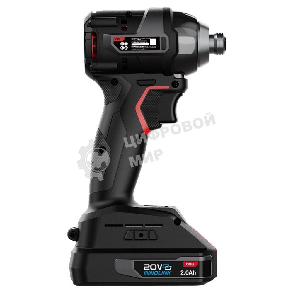 Винтоверт ударный аккумуляторный Deli DE-QZ20-1D2 (2АКБ*2А·ч + ЗУ, 20V, 200Нм, 0-3600об/мин, 0-3600уд/мин, сумка)