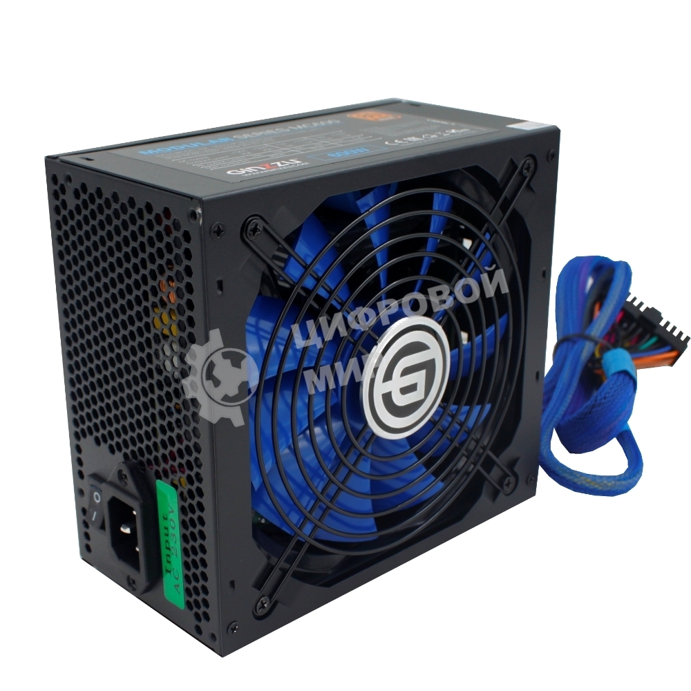 Блок питания Ginzzu MC600, 600Вт, 80 PLUS Bronze, 140мм, модульный, черный