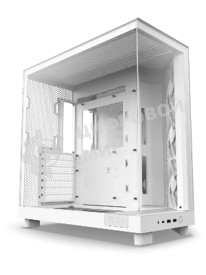 Компьютерный корпус без блока питания Case NZXT H6 Flow, Midi-Tower, TG, 3x120мм, 2xUSB-A 3.2 + 1xUSB-C 3.2, ATX, mATX, mITX белый
