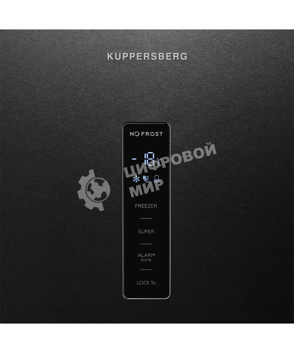 Морозильная камера Kuppersberg NFS 189 DX, High-Tech, отдельностоящая, ВхШхГ 185х60х65 см, объем 304 л, электронное управление, No Frost, LED дисплей, LED освещение, супер заморозка, инверторный компрессор, энергоэффективность А+, уровень шума 43 дБ, цвет