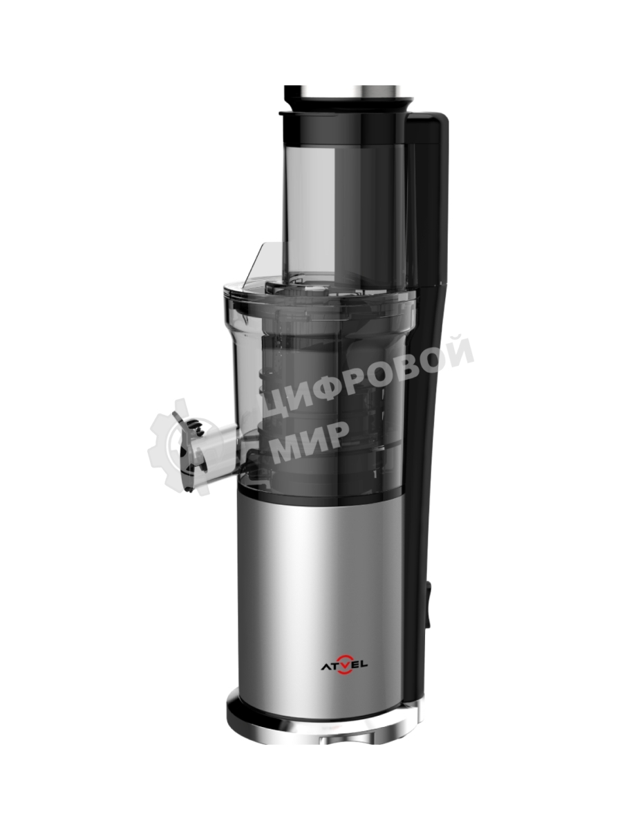 Соковыжималка Atvel PowerTwist J7 серый, шнековая вертикальная, 180 Вт, 700 мл, электронное, реверс