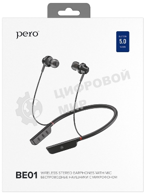 Беспроводные наушники PERO BE01 Black, вакуумные