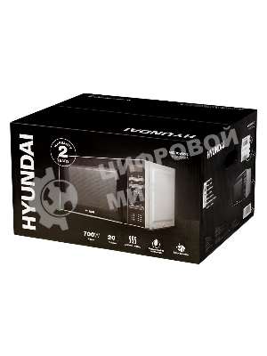 Микроволновая печь Hyundai HYM-D3026 серебристый, 20 л, 700 Вт, переключатели - кнопки, поворотный механизм