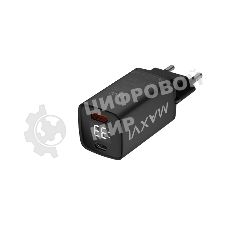 Сетевое зарядное устройство Maxvi A402PD LED 33W, 1xUSB-A, 1xUSB-C, черный